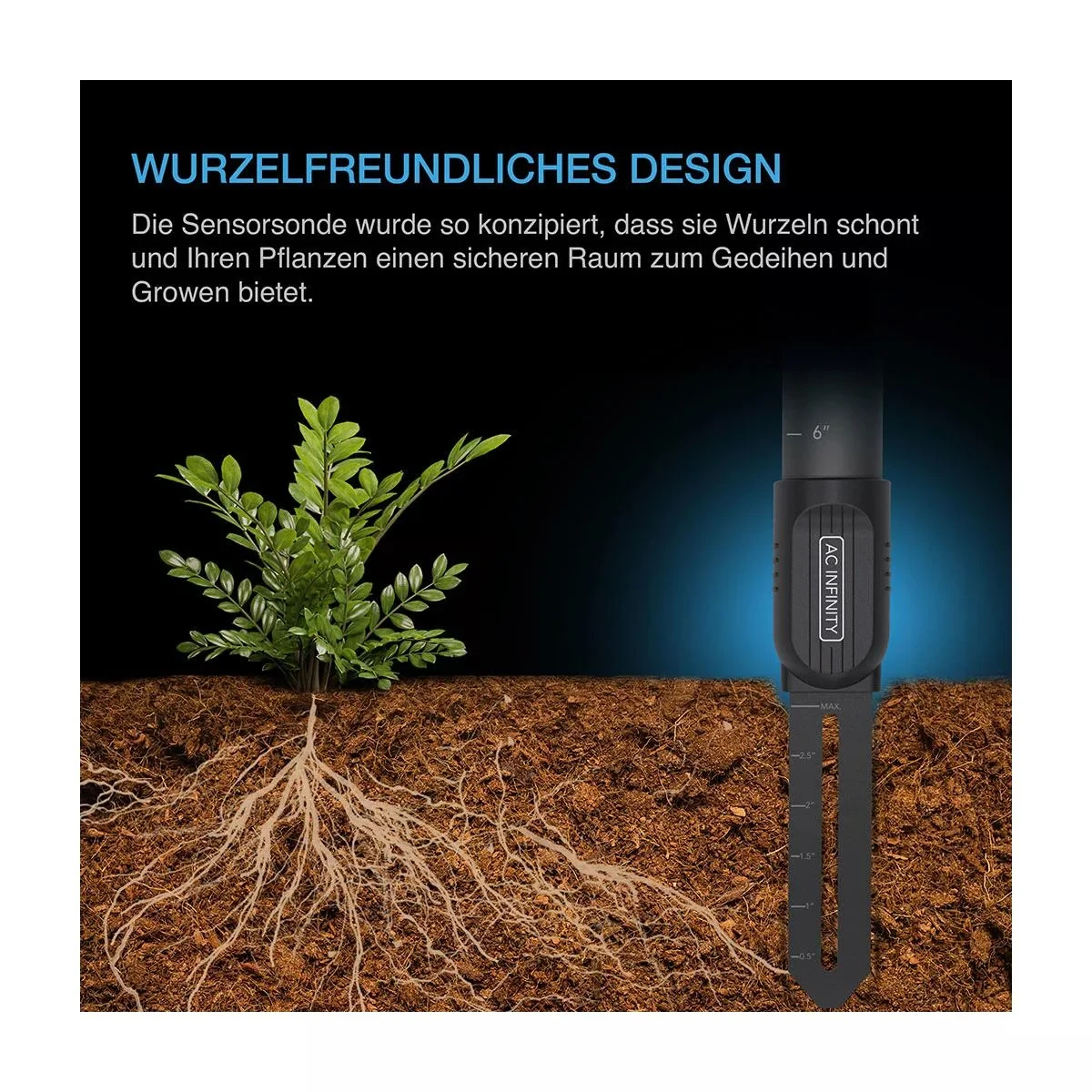 AC Infinity Bodensensor-Sonde für Controller AI+ – Präzise Feuchtigkeitsüberwachung im Substrat