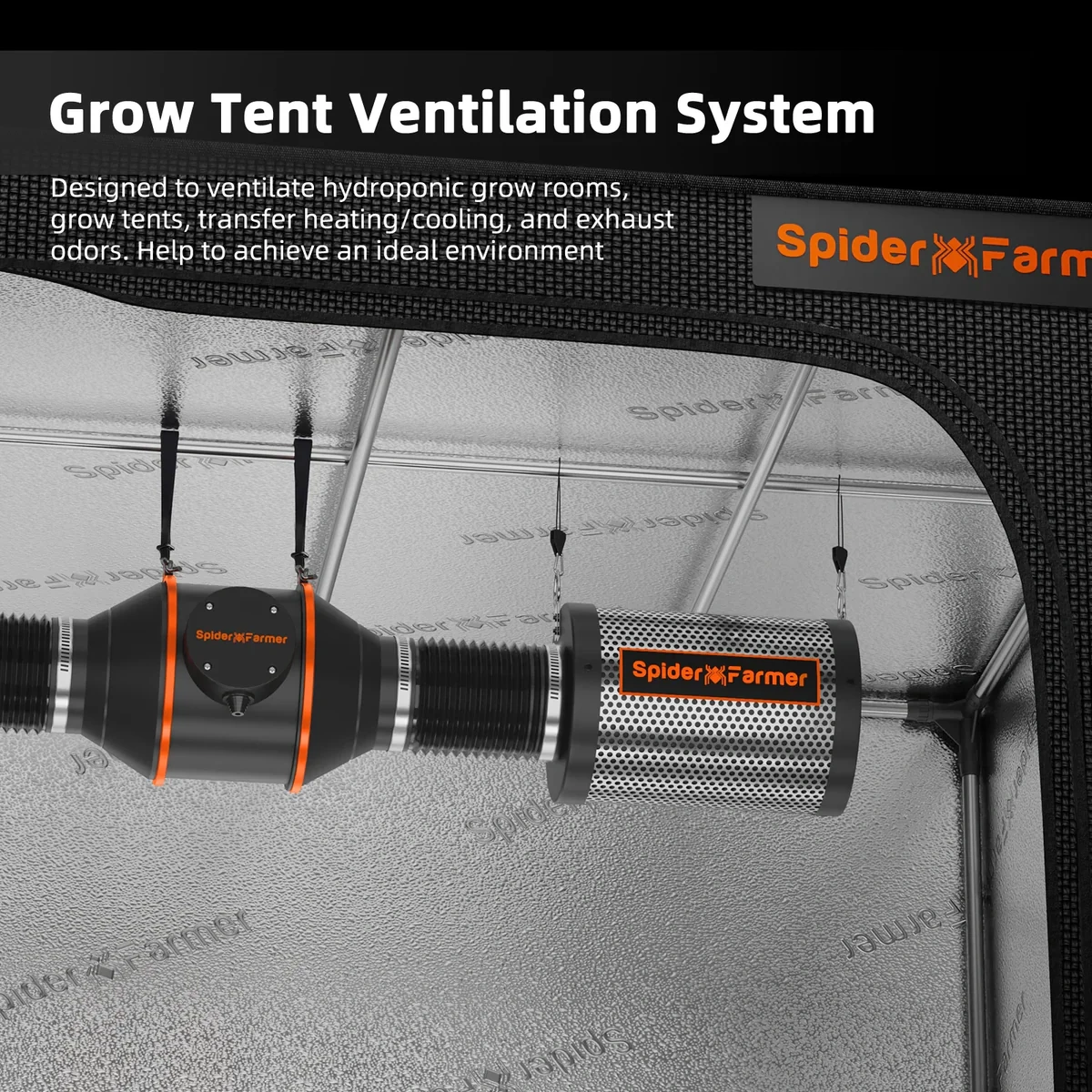 Spider Farmer Abluftventilator mit Drehregler bis 350 m³/h