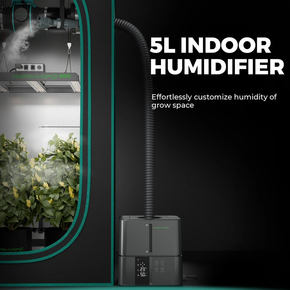 Mars Hydro Luftbefeuchter mit 4 Nebelstufen und 5 Liter Tank