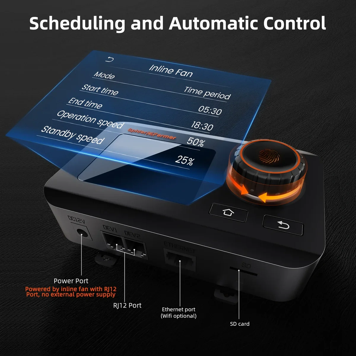 Spider Farmer Smarter Abluftventilator mit GGS Controller bis 350 m³/h