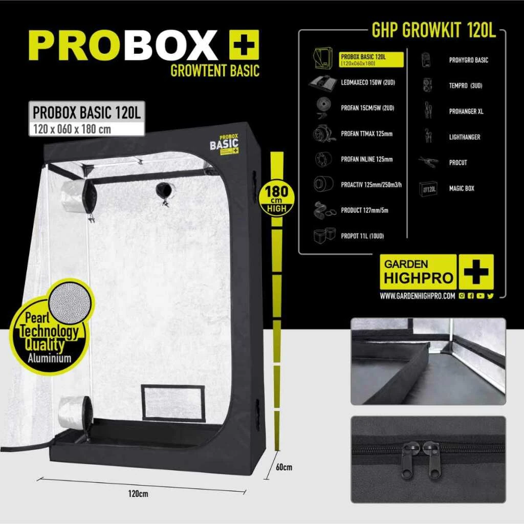 Growbox Komplettset 120x60 – Kompaktes Set für drei Pflanzen