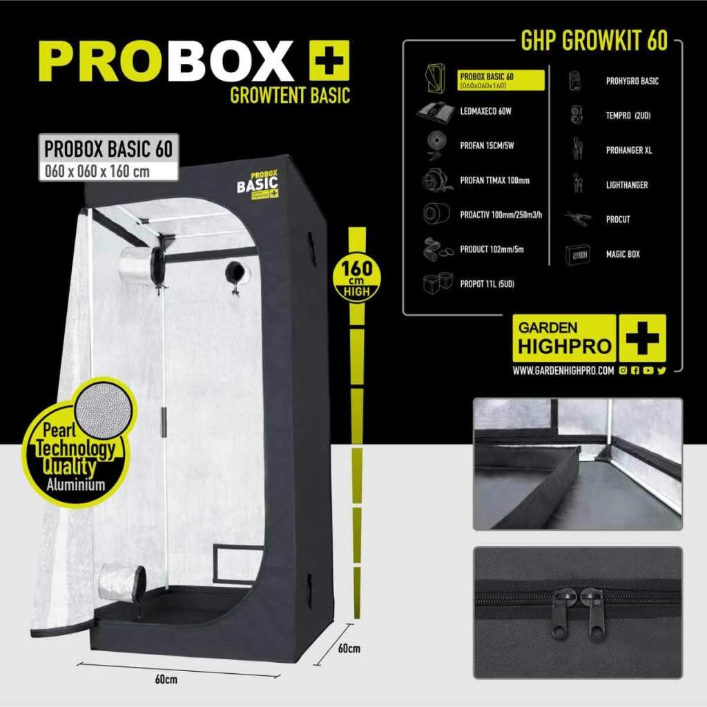 Growbox Komplettset 60x60 – Kompakter Einstieg ins Indoor-Gärtnern