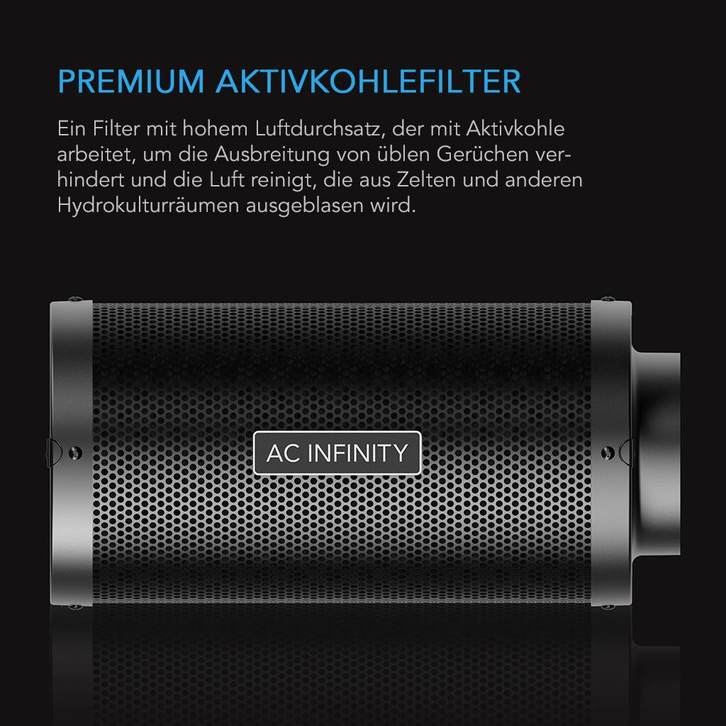 AC Infinity Aktivkohlefilter, 1580 m³/h, 200 mm Anschluss