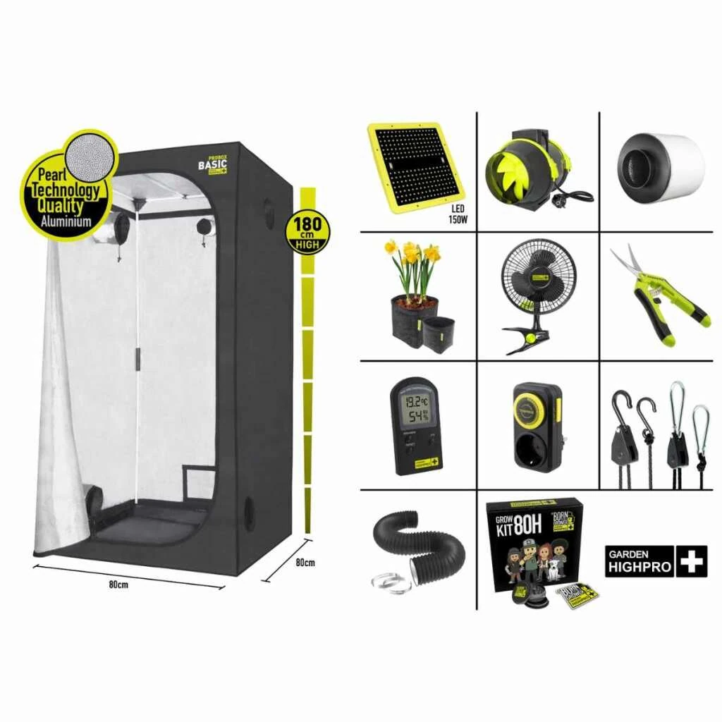 Growbox Komplettset 80x80 – Einstiegspaket für effizientes Indoor-Gärtnern