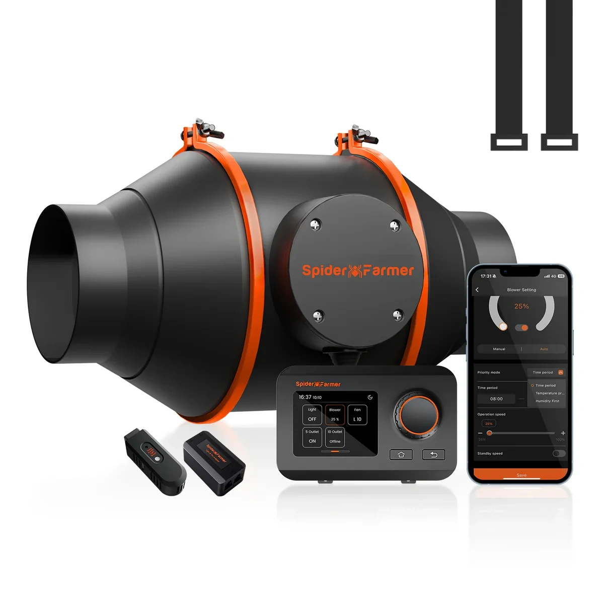 Spider Farmer Smarter Abluftventilator mit GGS Controller bis 350 m³/h