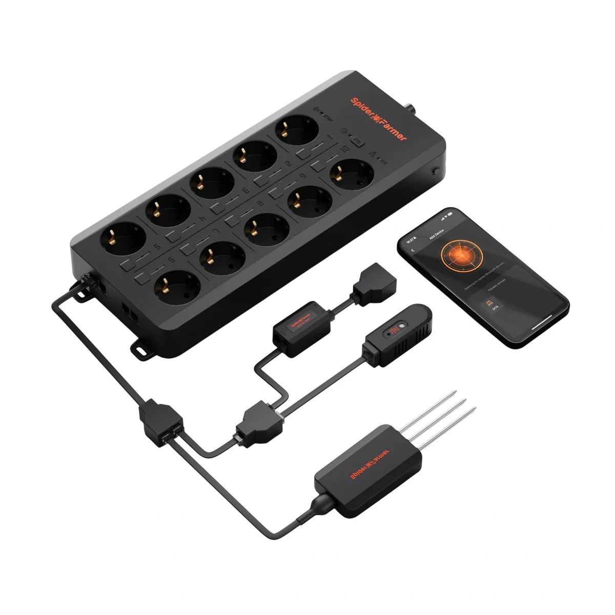 Spider Farmer GGS AC10 Smarte Steckdosenleiste mit Temperatur-, Feuchtigkeits- und Lichtsensor Spider Farmer GGS AC10 Smarte Steckdosenleiste mit Temperatur-, Feuchtigkeits- und Lichtsensor