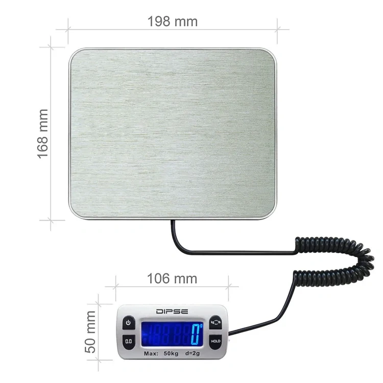 Dipse Parcel Mini Tischwaage, 50 kg / 2 g