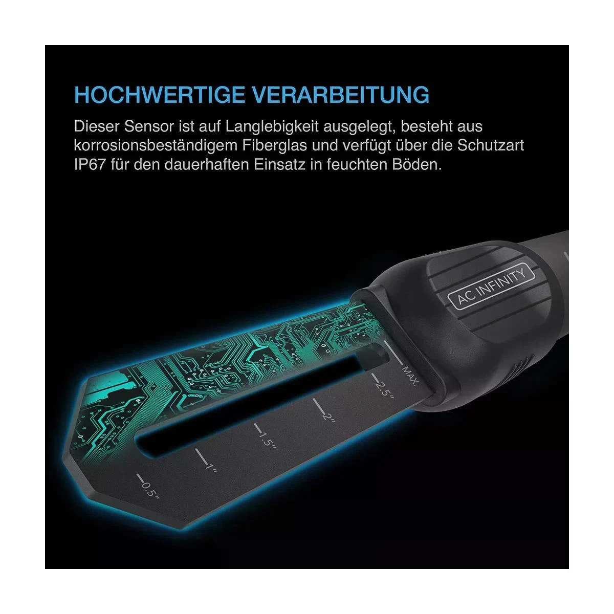 AC Infinity Bodensensor-Sonde für Controller AI+ – Präzise Feuchtigkeitsüberwachung im Substrat