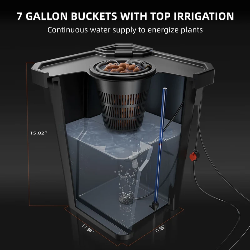 Spider Farmer Tiefwasserkultur (DWC) Hydroponik-System mit 4 Töpfen
