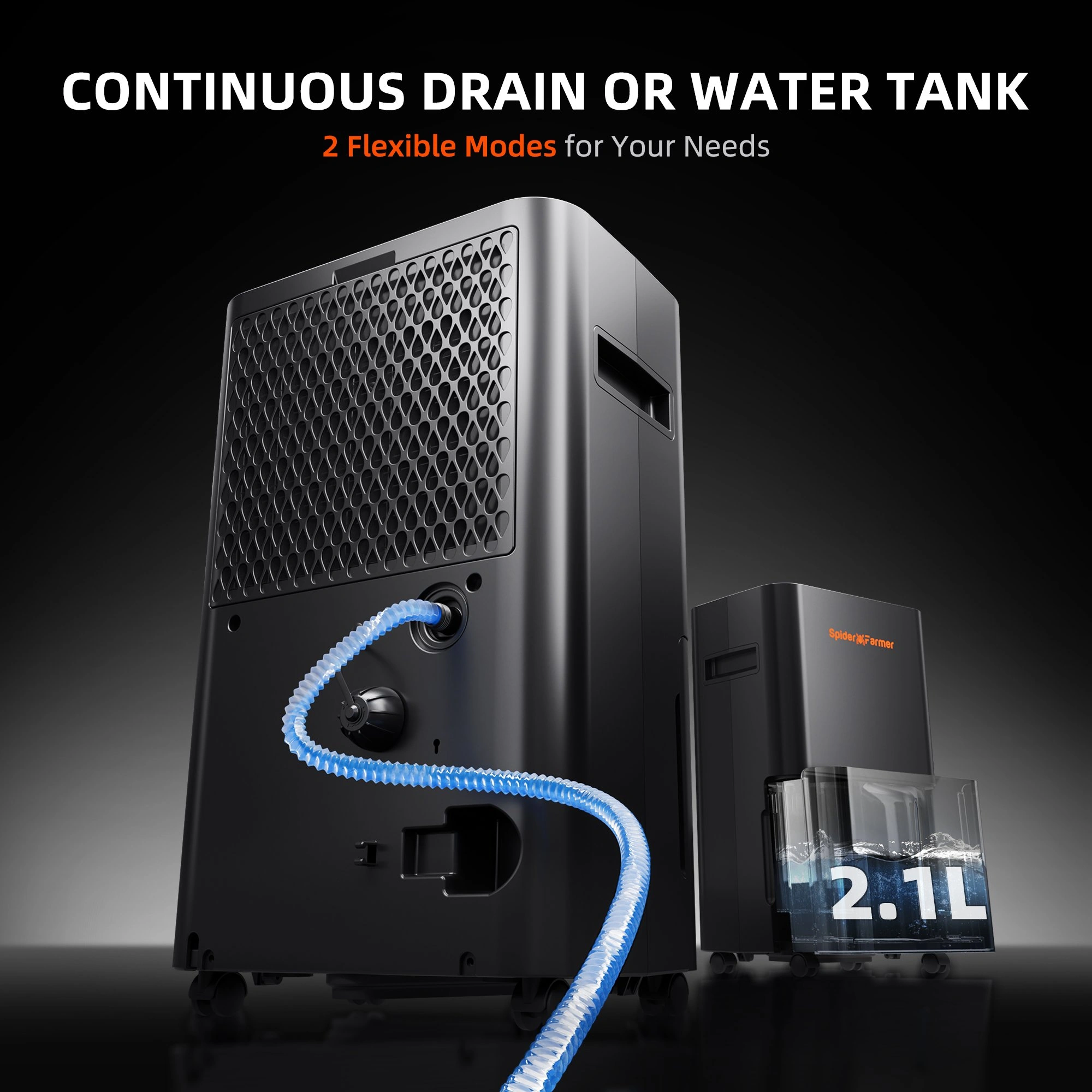 Spider Farmer® 32-Pint Luftentfeuchter (2025) – Smart Control, RJ12 & Ablaufschlauch