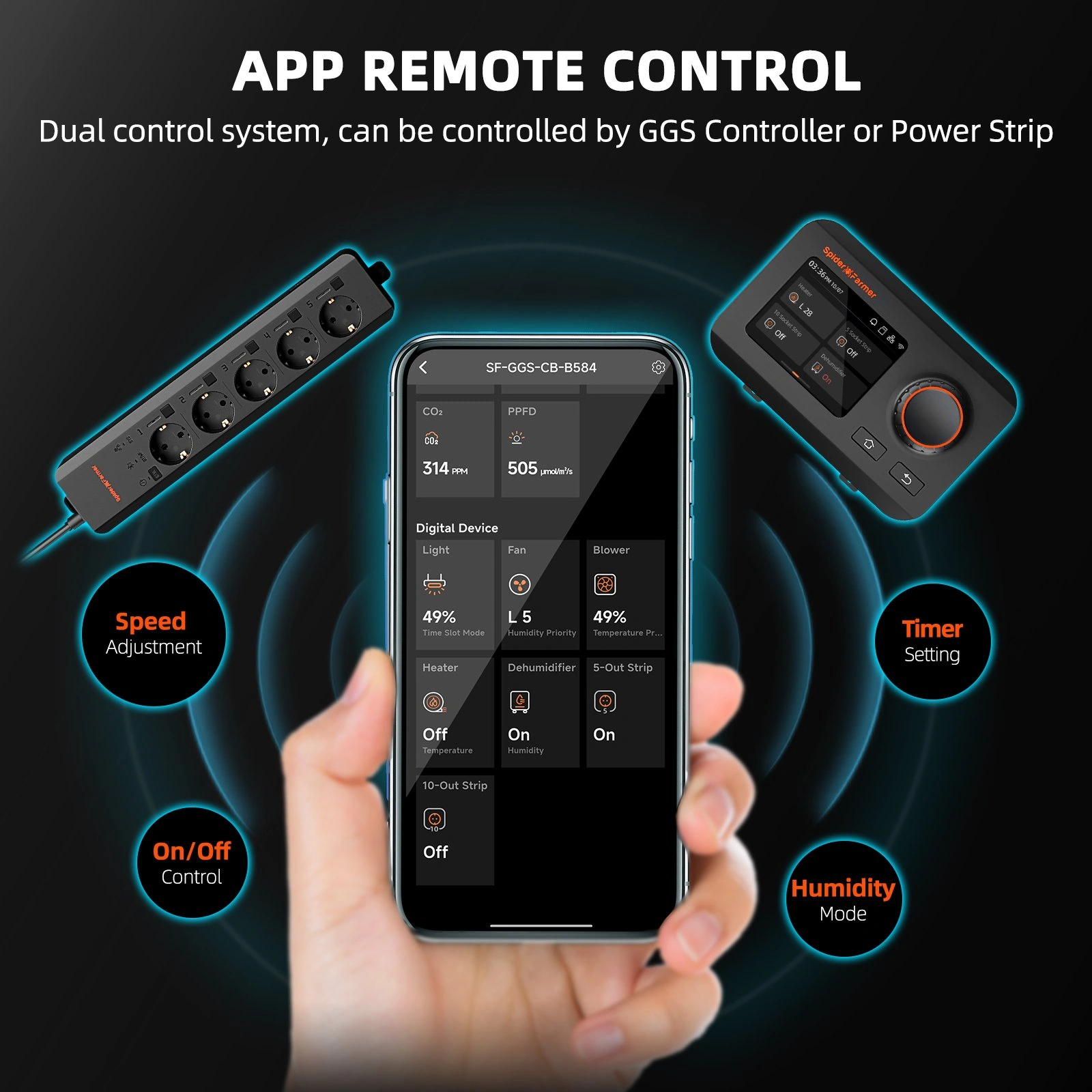 Spider Farmer® 32-Pint Luftentfeuchter (2025) – Smart Control, RJ12 & Ablaufschlauch
