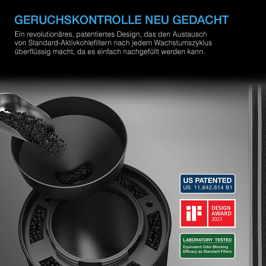 AC Infinity – Nachfüllbarer Aktivkohlefilter 150 mm